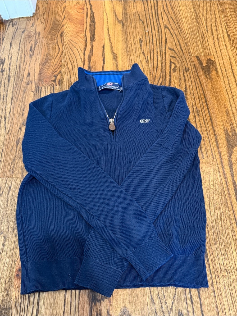 Boys Vineyard Vines size small Navy Half-Zip Sweater with Whale Logo